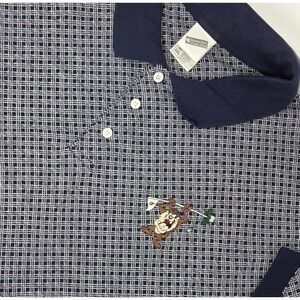 VINTAGE 1999 Taz Golf Polo Shirt XXL Blue Looney Tunes Warner Bros Studio Store